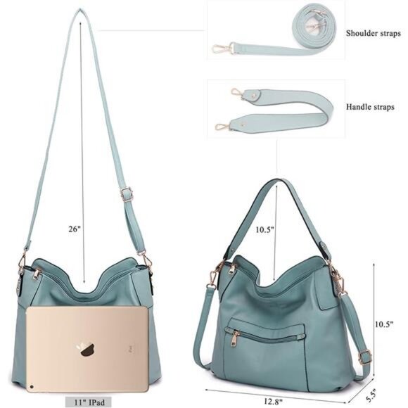 Large Crossbody Bags Ladies Shoulder Handbags Purse and Wallet Set for Women - Picture 5 of 8